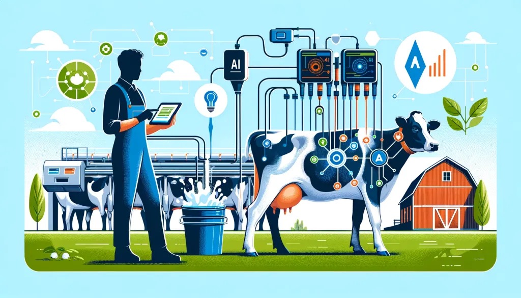 DALL·E-2024-05-22-11.46.09-A-poster-style-image-showcasing-AI-in-dairy-farming.-The-design-should-feature-a-high-tech-dairy-farm-with-cows-wearing-health-monitoring-sensors-aut_3
