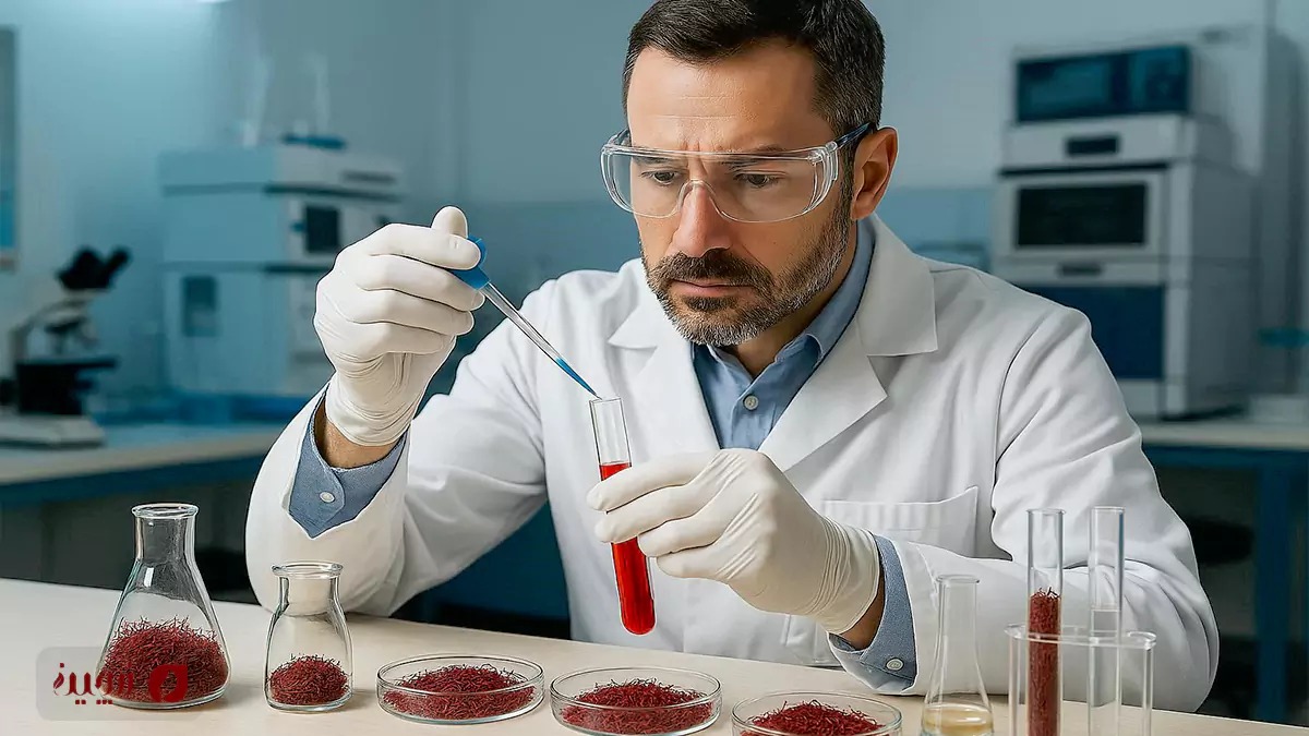 آزمایش زعفران و برگه آزمایش