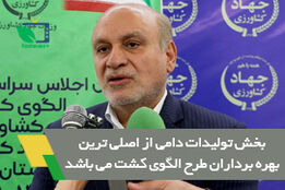 بخش تولیدات دامی از اصلی ترین بهره برداران طرح الگوی کشت می باشد